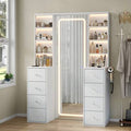 Yanosaku 65''Makeup Vanity With Full Length Mirror & Lights, Vanity Desk With Power Outlet, 8 Drawers, Vanity With 8 Shelves & 3 Color Dimmable LED Lighting