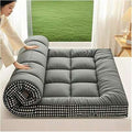 Thick Quilted Mattress Topper - Soft, Warm, Breathable Fiber Filling - Non-Waterproof, Woven Fabric Mattress Topper - Available In All SeasonsIdeal For Bedroom, Guest Room, Dorm - 6-8cm Thickness
