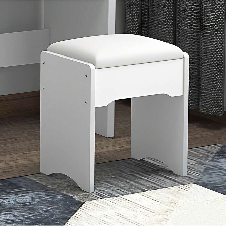 White Vanity Desk With LED Mirror & Stool - 3-Color Adjustable Lighting Makeup Table, Sliding Mirror Dressing Table With Storage Shelves & Drawers For Bedroom (Gift For Girls, Christmas/Birthday)