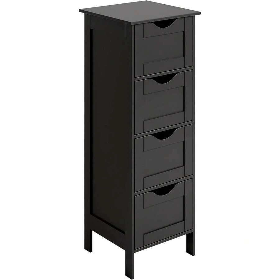 4-Drawer Wooden Freestanding Storage Unit, Small Side Organizer